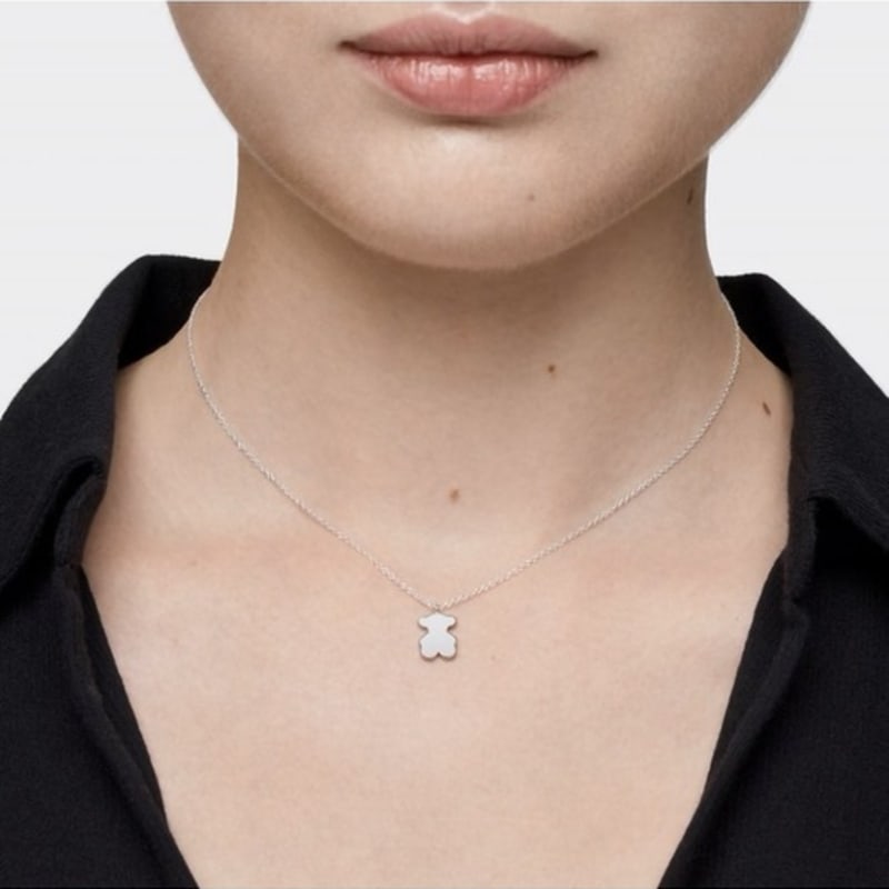 Tous TOUS Short Silver Sweet Dolls Bear Motif Necklace/ Sweet Doll Bear Necklace/1004278400