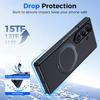 Samsung Galaxy Z Fold 8 Ultra Case with Hinge Protection Magnetic Ring Stand and Tempered Glass Screen Protector-Black