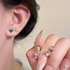 Korean Style  Stud Earrings For Women Shiny Zircon Ear Studs Minimalist Jewelry For Daily Wear Party Wedding Gift
