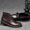 Модные осенне-зимние мужские ботильоны, роскошный бренд, на шнуровке, деловая обувь, мужская обувь из натуральной кожи, высокое качество, круглый носок, базовые ботинки