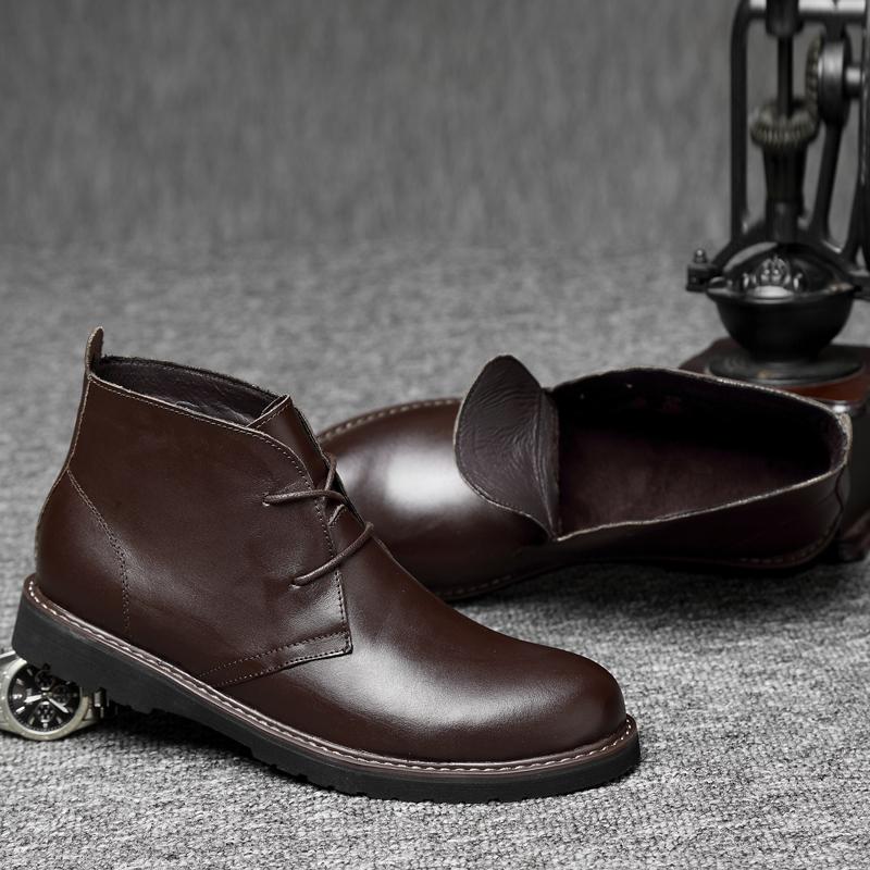 Модные осенне-зимние мужские ботильоны, роскошный бренд, на шнуровке, деловая обувь, мужская обувь из натуральной кожи, высокое качество, круглый носок, базовые ботинки