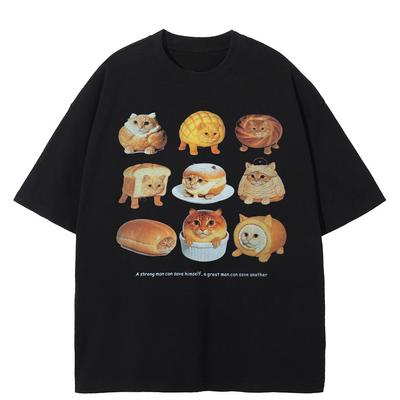 Streetwear Brot Grafik T-Shirt Baumwolle T-Shirt Unisex Oberteile T-Shirts Sommer Kurzarm T-Shirt