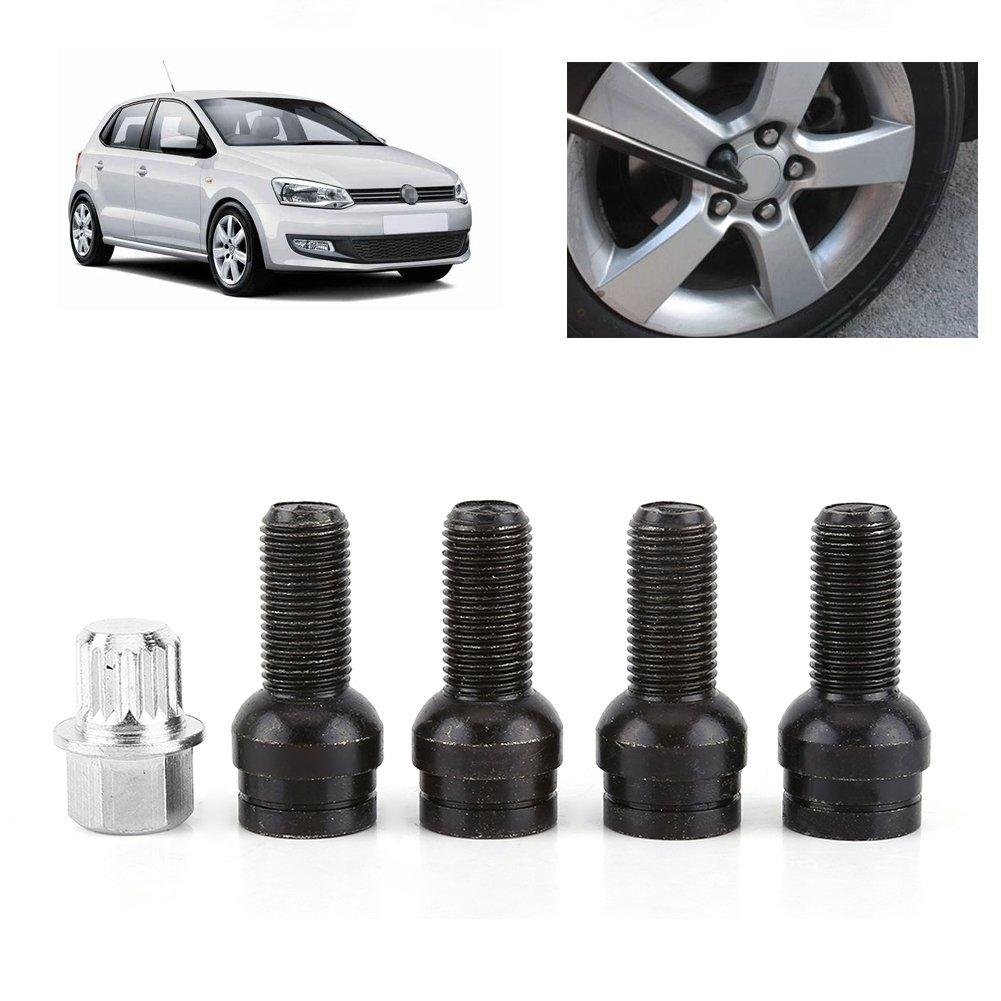4+1 M14*1.5MM Black Steel Wheel Bolt & Lock Lug Nut