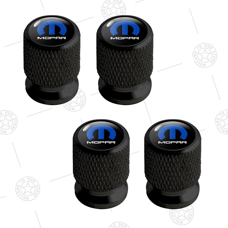 4ks Mopar Logo Krytky ventilků kol automobilu Vzduchový stonek Hliníkové příslušenství Pro Challenger 1500 2500 3500 Ram Charger Cherokee