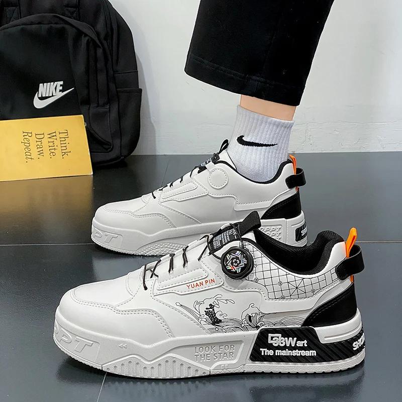 Модная мужская обувь Кожаные кроссовки Повседневная Летняя обувь для скейтбординга — фото 5