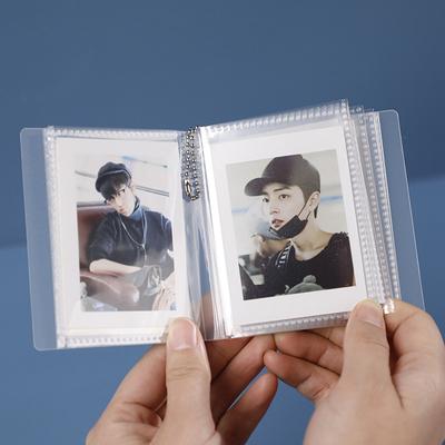 1/2/3Inch Small Photo Album 16/20/36 Pockets Photocard Holder Keychain Transparent Frosted Kpop Photocard Binder Album Photo Hold