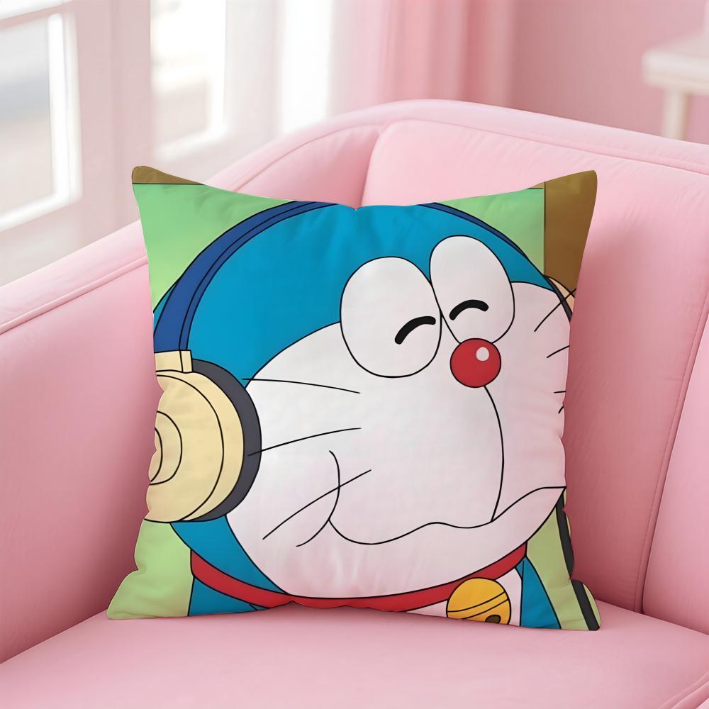 Cartoon D-Doraemona Cushion Cover Comfortable Reversible Pillow Cover Ideal For Car Sofa Bedroom & Beyond