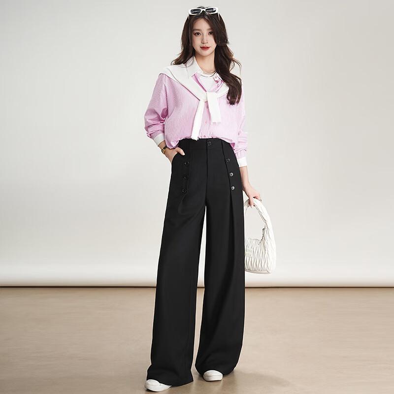 Bailuyu Women's Elegant Straight-Leg Commuter Pants