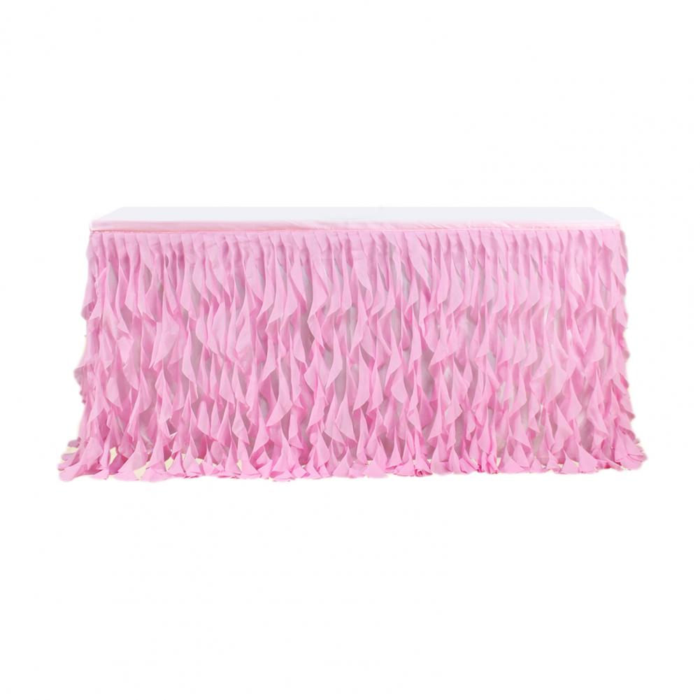 Curly Willow Table Skirt for Rectangle Round Tables 6ft Ruffle Table Cloth Reusable Table Skirt for Party Wedding