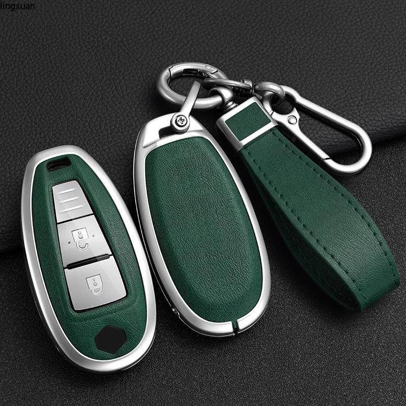 Zinc Alloy+ Leather Car Key Case Cover For Suzuki Baleno Ciaz Ertiga Ignis Kizashi Sx4 S-Cross Swift Vitars 2 3 Buttons Remote