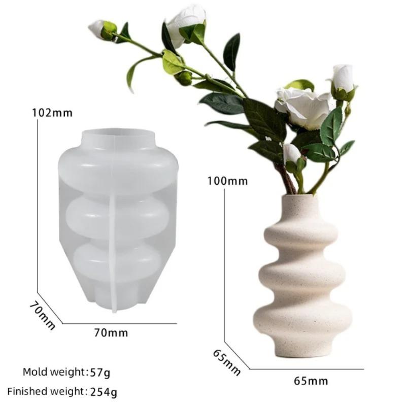 1pc Plaster Cement Resin Mold, Handicrafts Irregular Vase Silicone Mold, DIY Vase Tool