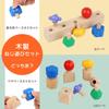 Shandini Wooden Toy Shape Matching Screw Puzzle Educational Toy for Toddlers Finger Training Wooden Educational Material Suitable for Ages 6 and Up Re