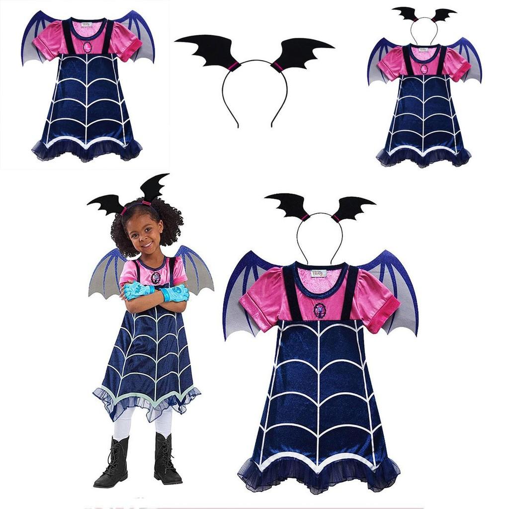Exquisite Vampirina Girls Cosplay Dress With Wing And Headwear For Fancy Parties