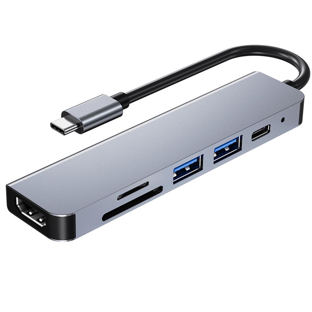 

FONKEN Type C 3,0 USB-концентратор для MacBook Удлинительный кабель HDMI 4K 30 Гц Адаптер-концентратор SD TF Card Reader для Samsung Huawei Аксессуары для ноутбуков 6 in 1 USB 3.0 Type C Hub