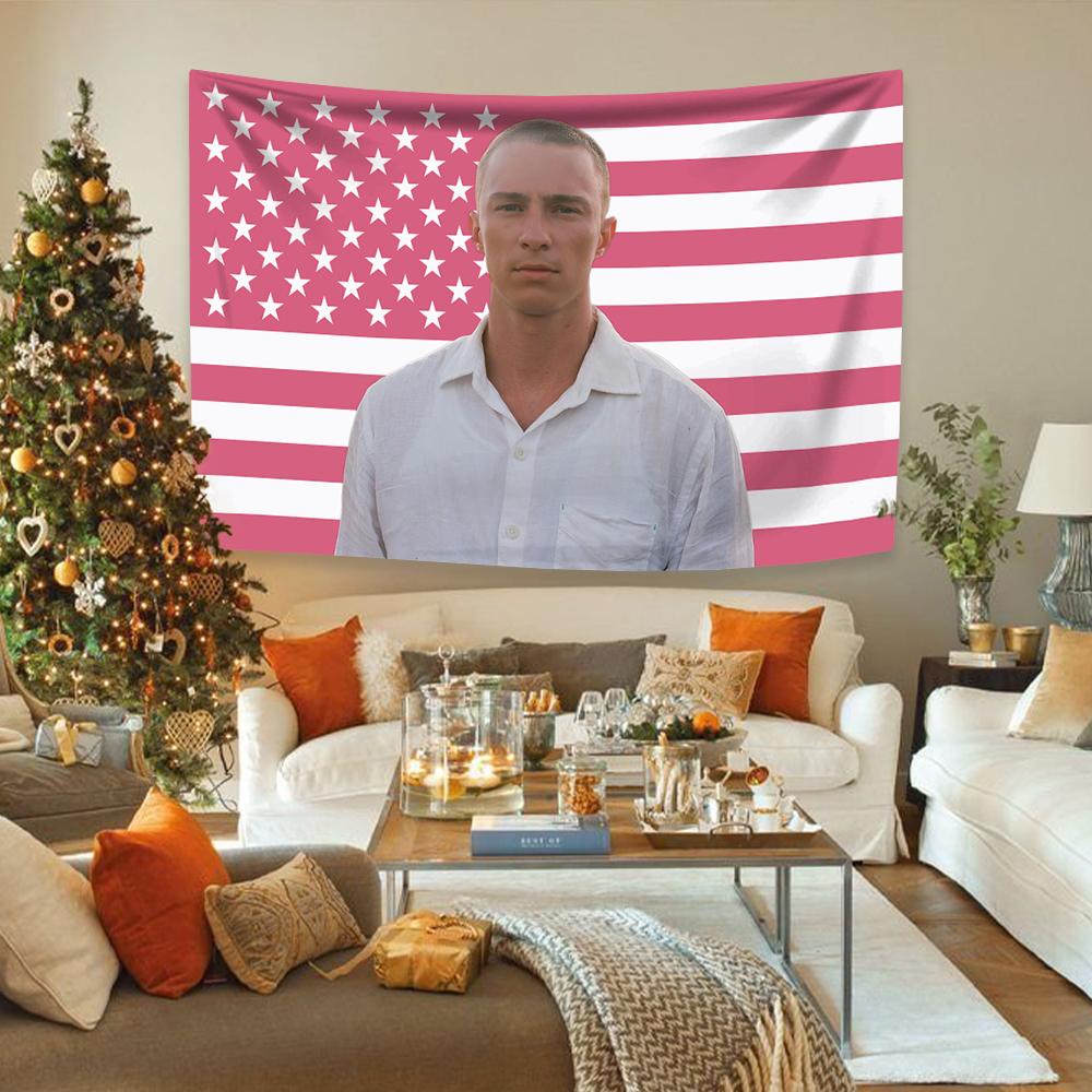 Drew Americká vlajka Starkeys Tapiserie Polyesterová tkanina Domácí dekorace Ložnice Kolej Pozadí Venkovní dekorace Vánoční dárek