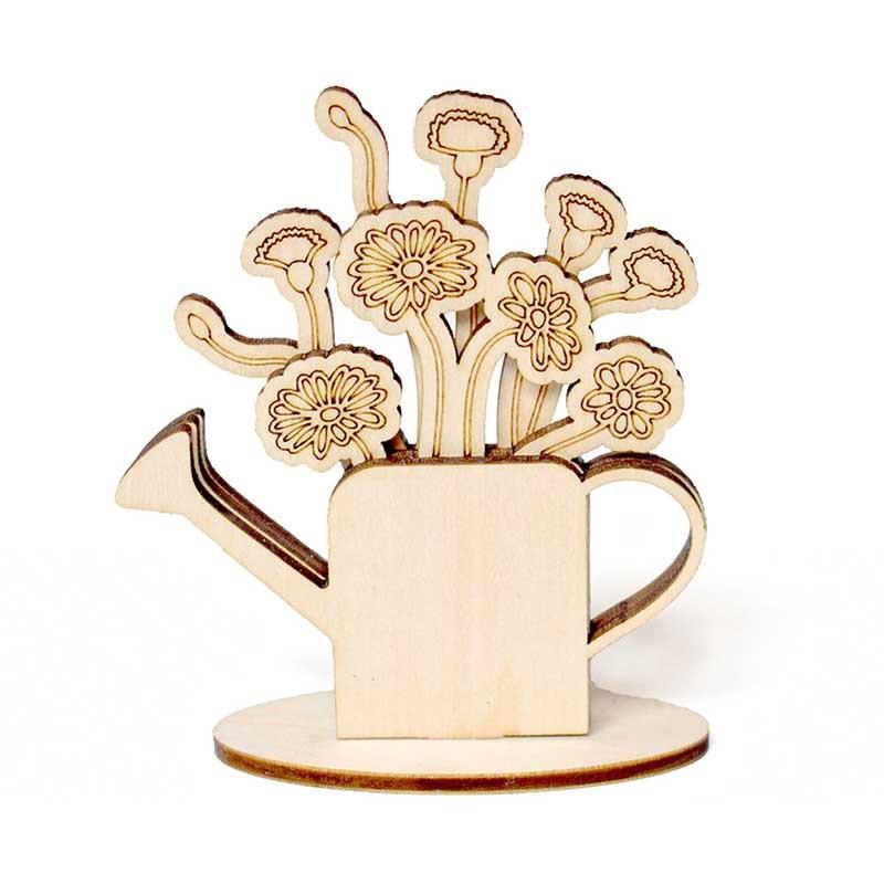 

1 шт. Деревянные поделки для рисования Многослойные ручной работы Сделай сам Домашнее украшение Креативные подарки Украшение для букета Ваза Декорация Искусственные цветы