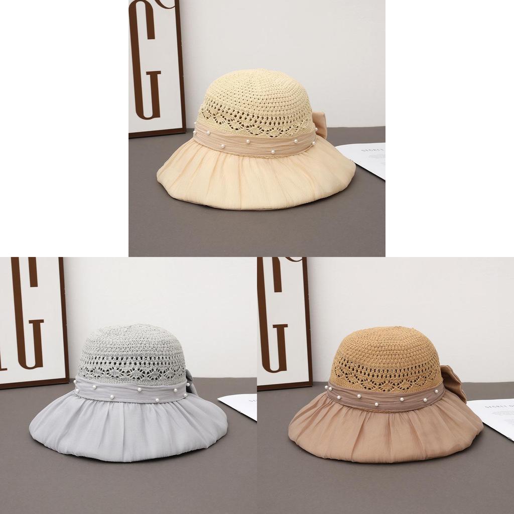 Summer Sun Protection Hat For Women With Large Brim Packable Breathable Polyester Fashionable Floppy Hat For Beach Sunshade