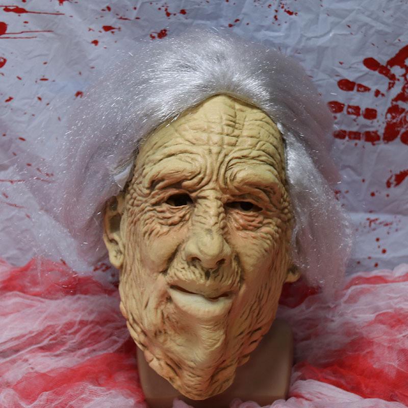 Elderly Mask Face Latex Cosplay Party Costume Accessory For Halloween Festivals
