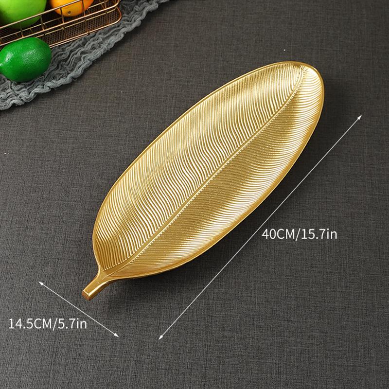 Leaf Shaped Fruit Plate Decorative Snack Tray Artistic Storage Tray for Living Room Event Parties and Daily Use