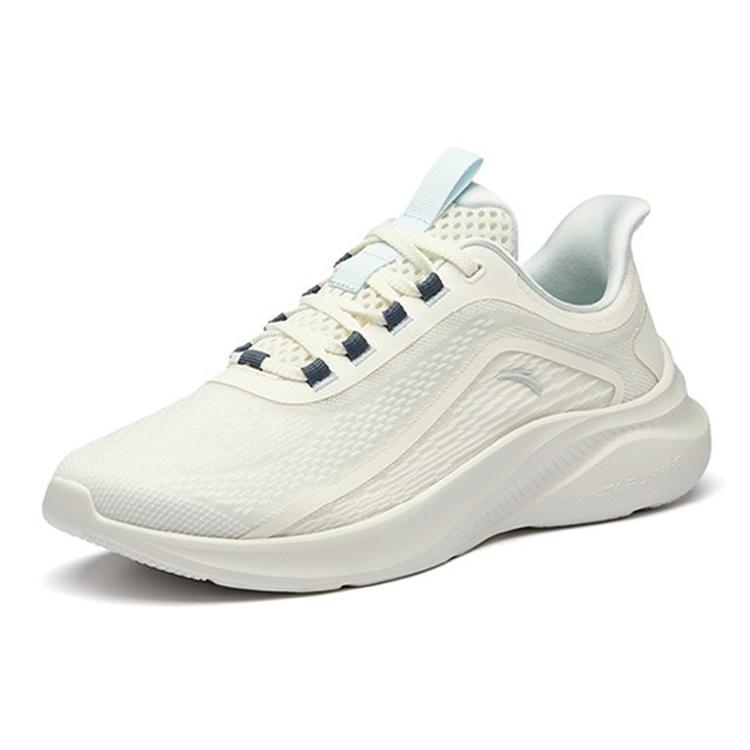 Anta Cushioning Slip Resistant Abrasion Resistant Breathable Lightweight Low Top Running Shoes Men's White Gray Blue 912225581-4
