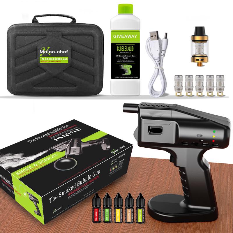 Spanish Molecular Gastronomy Smoked Bubble Gun for Creative Cocktails and Aromatic Dishes
