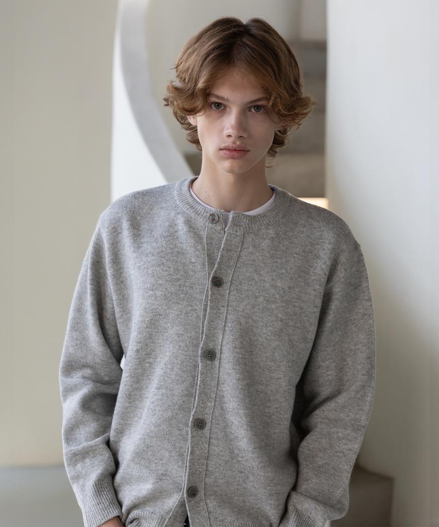 Decoroso Comfort Round Neck Cardigan [Gray]