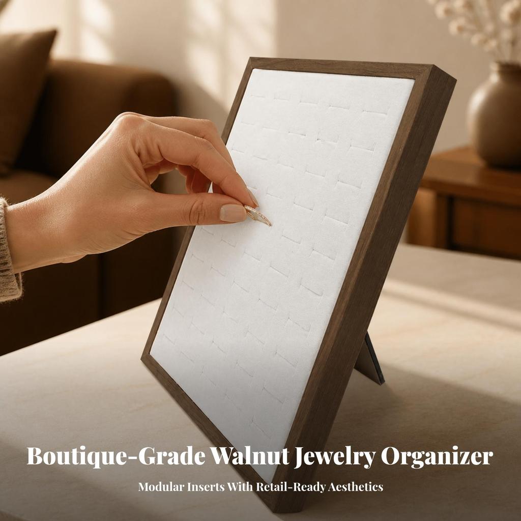 Jewelry Display Stand with Folding Leg Velvet for Countertop, Showroom
