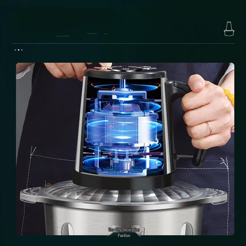 ZISIZ 5L Stainless Steel Automatic Meat Grinder & Chopper