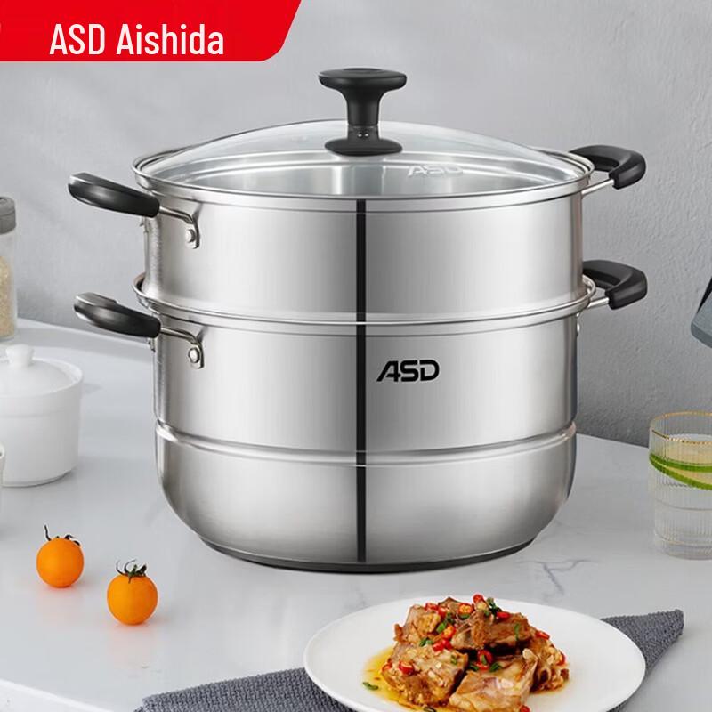 ASD 30cm Stainless Steel Double Layer Steamer Pot