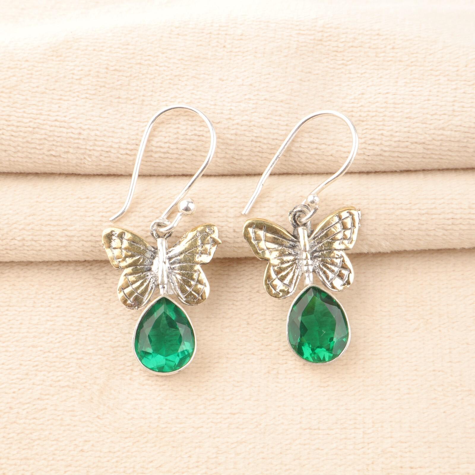 

Chrome Diopside Gemstone 925 Sterling Silver Handmade Jewelry Drop Earrings 1.3 EE-155-5