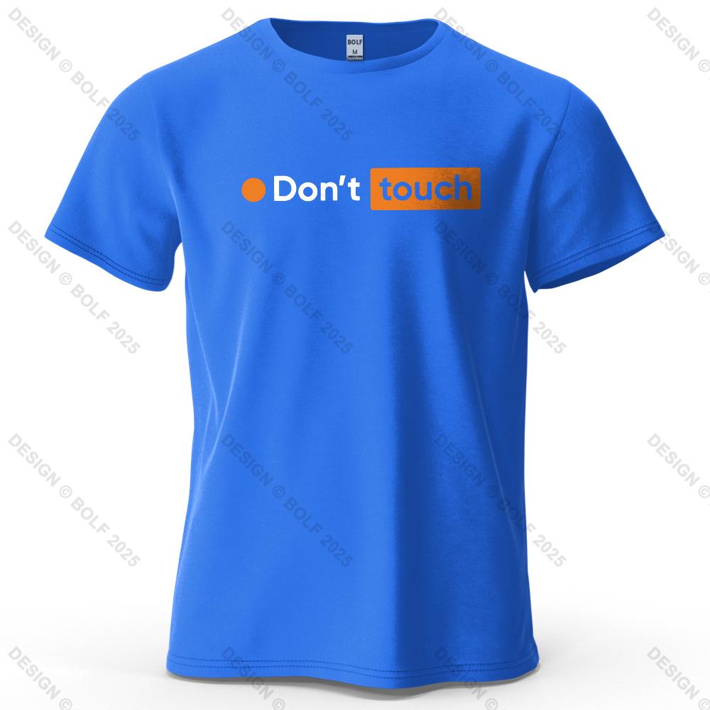 Men's Dont Touch Graphic Short Sleeve T-Shirt 100% Cotton Breathable Vintage Printed Tops Tee Summer Casual Sportswear