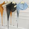 Triangular Knit Bandana Hijab Soft and Comfortable Headscarf Showcasing French Country Aesthetic Bandana