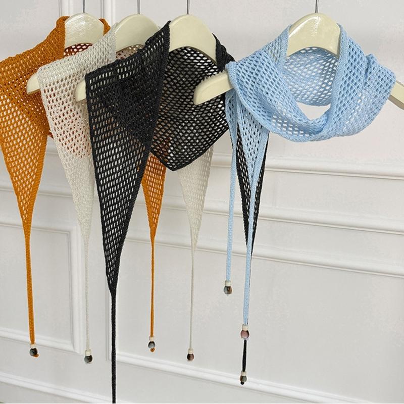 Triangular Knit Bandana Hijab Soft and Comfortable Headscarf Showcasing French Country Aesthetic Bandana