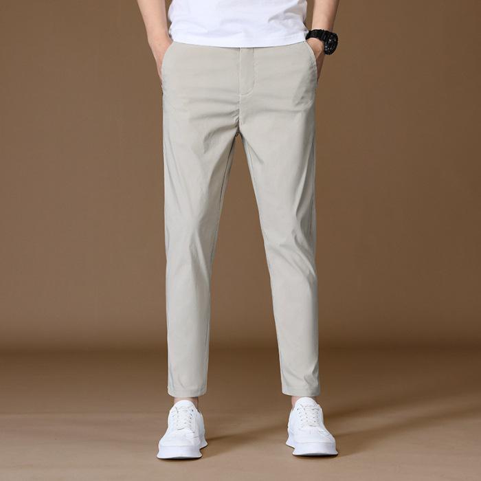 

2024 Мужские эластичные узкие повседневные брюки - весна, осень, лето Деловые брюки с 9-точечным узором 30