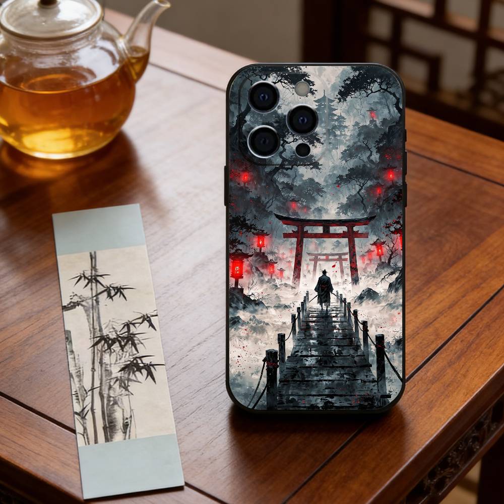 Japanischer Samurai von Bushido Handyhülle Silikon Weich Für IPhone 17 16 15 14 13 12 11 X XR Plus Pro Max Plus iPhone13