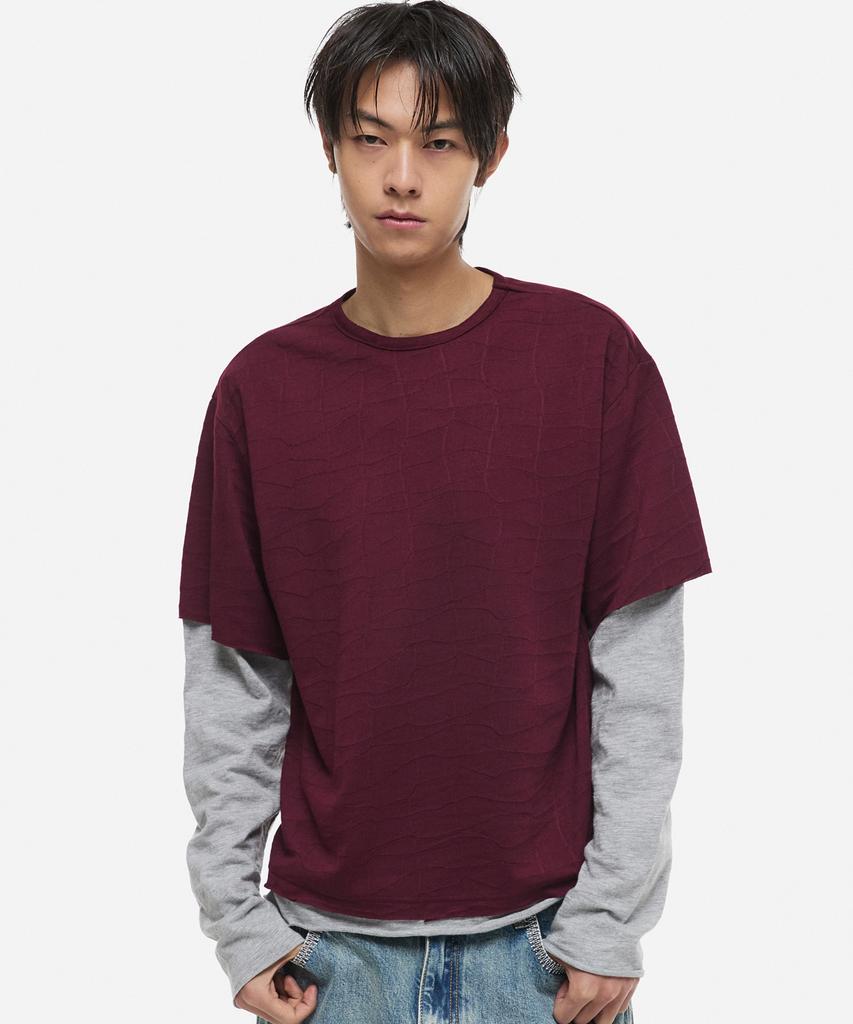 DNSR Layered Long Sleeve Burgundy