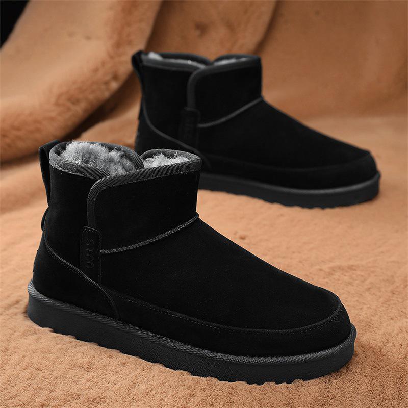 Free Shipping: 2024 Men's Korean Style Winter Snow Boots - High-Top, Warm Plus Velvet, Outdoor-Friendly