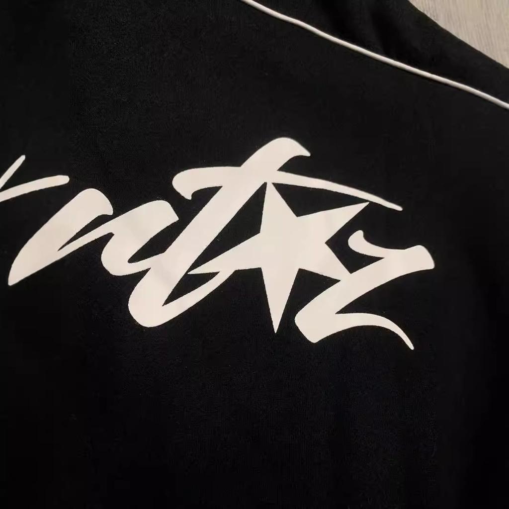 2025 nová Alcatraz, základní potištěná sametová bunda se stojáčkem na zip, sportovní a volnočasová, niche trendy set