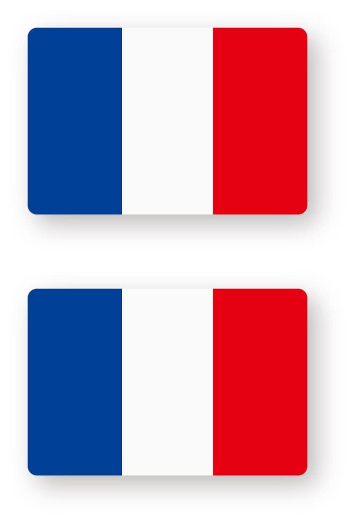 Reflective Sticker Workshop Flag Sticker (France) (SS) 2 Pack Retroreflective, Weatherproof 5 Years, French SS (2)