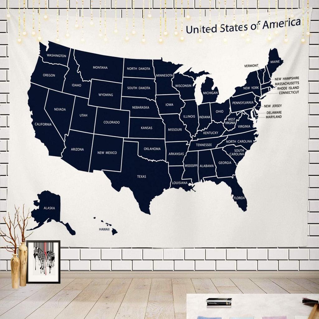 Batman Tapestry USA America Travel Map