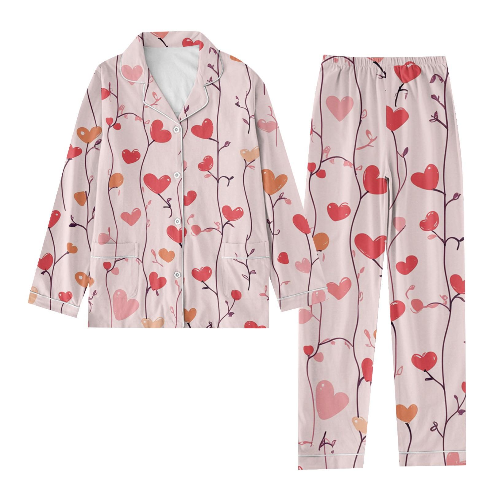 

Женский повседневный комплект для дома с принтом ко Дню святого Валентина XXL белый