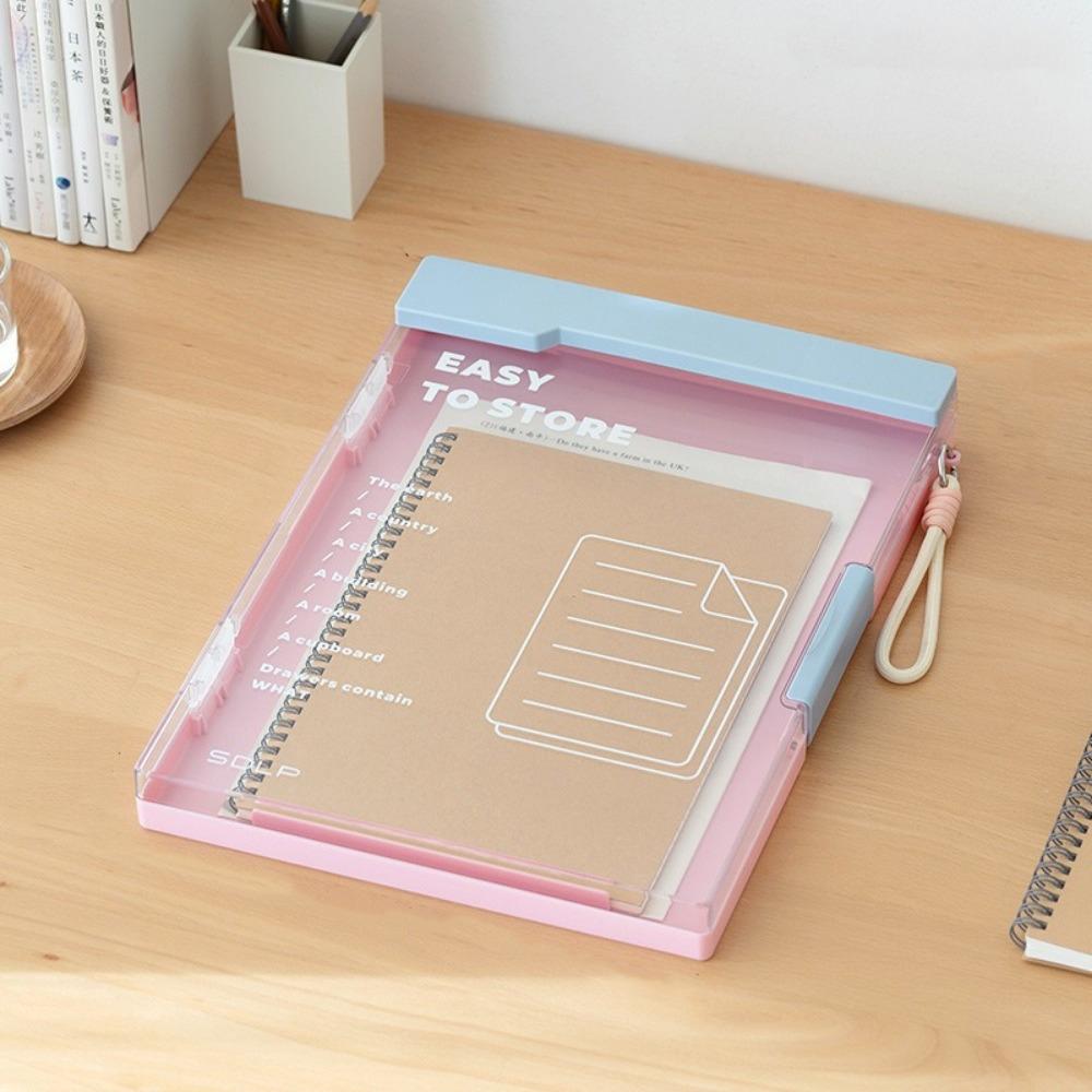 

Thickened Document Holder Heavy Duty Writing Pad Folder File Storage Box Contract Storage Pink Style B