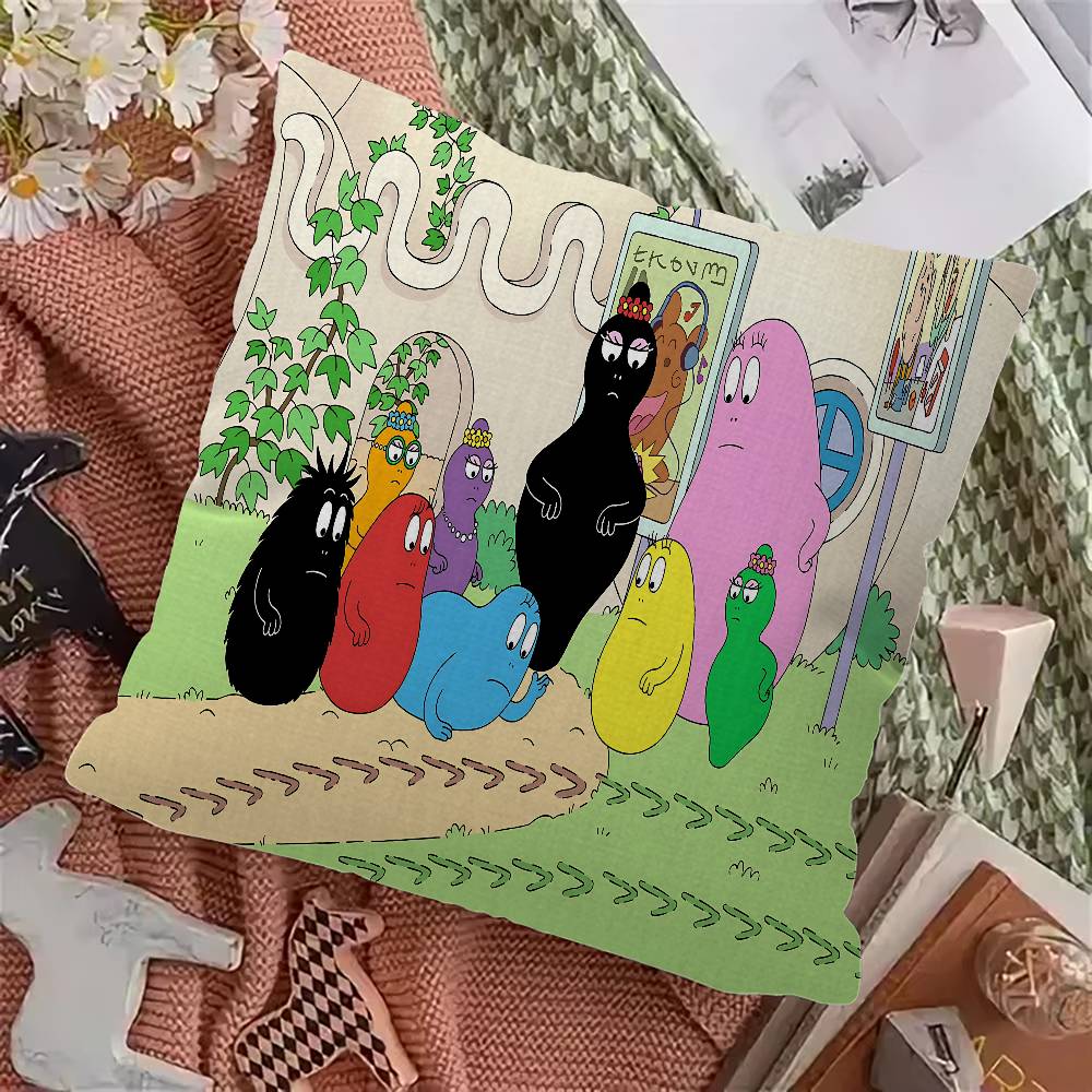 Cute Cartoon Les Barbapapa 45*45cm Cushion Cover Pillow Cover Decor Pillowcase Home Pillowcase for Couch Pillow