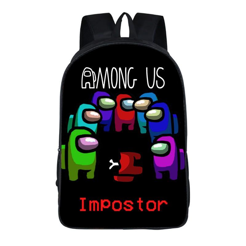 Among Us Kids Backpack Oxford Fabric School Bag Boys Girls 20L Capacity Dual Strap With Air Cushion Straps
