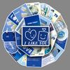 50 Blue Ins Style Doodle Personality Small Fresh Guka Decorative Mobile Phone Case Suitcase Stickers Waterproof