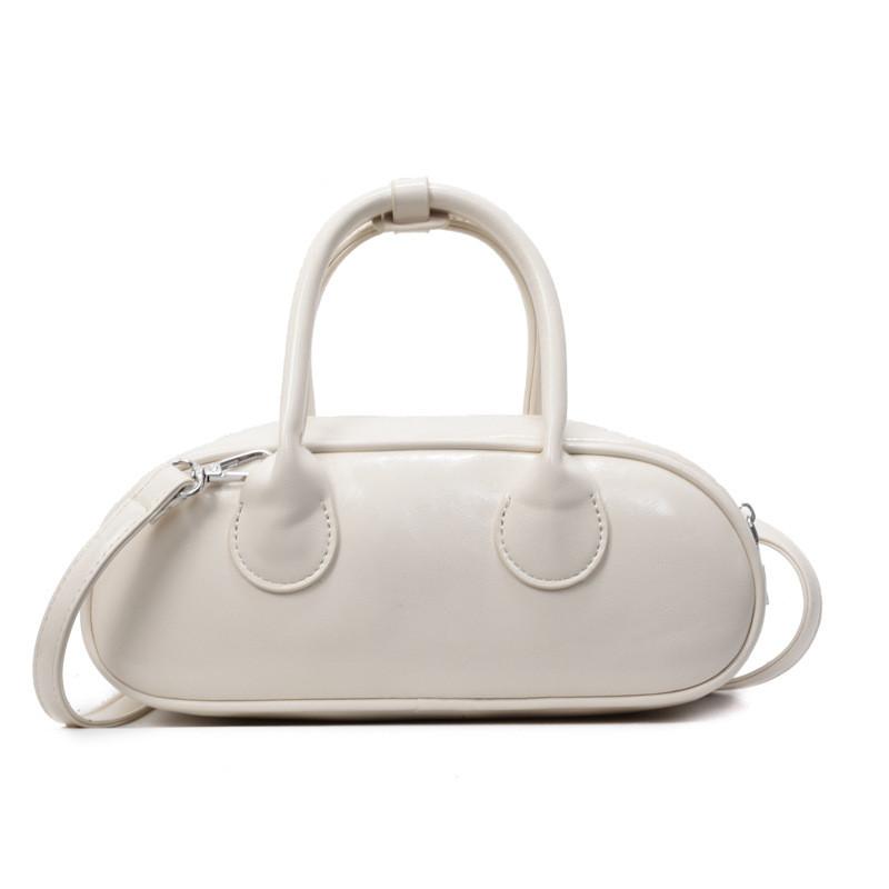 Versatile Color Solid Pu Boston Bag Zipper Closure Women Accessories Bags Travel