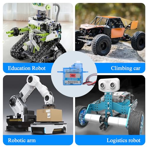 RCmall 5pcs Ultra-Lightweight 3.7g Digital Servo GH-S37D Micro Mini Servo with Servo Tester for Controlling Aircraft and Flying Boat Direction