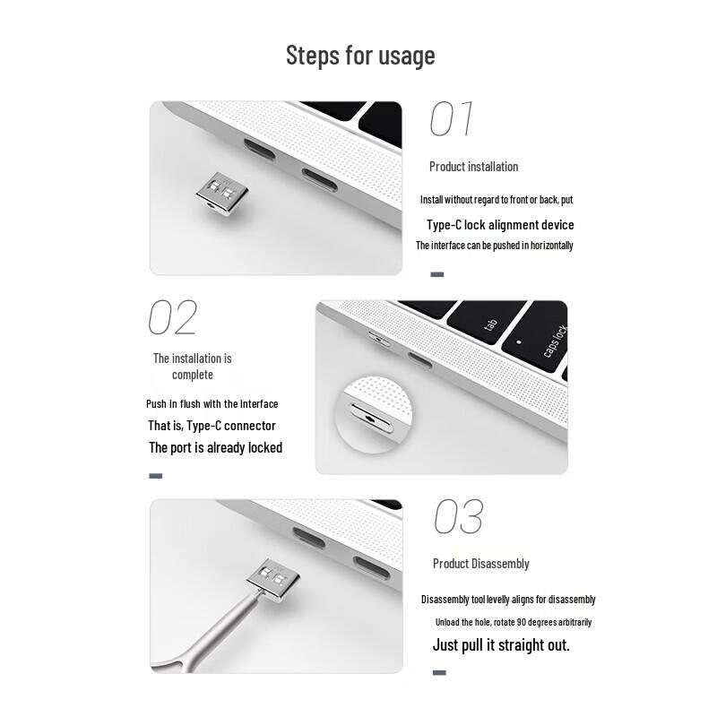 Type-C USB Port Security Lock & Blocker Kit (100 Pcs)