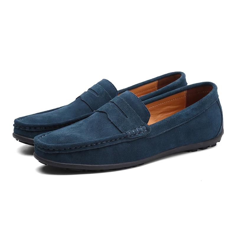 Fashion Genuine Leather Cow Suede Men Shoes Luxury Brand Casual Formal Mens Loafers Moccasins Footwear Black Male Driving Shoes Hombres