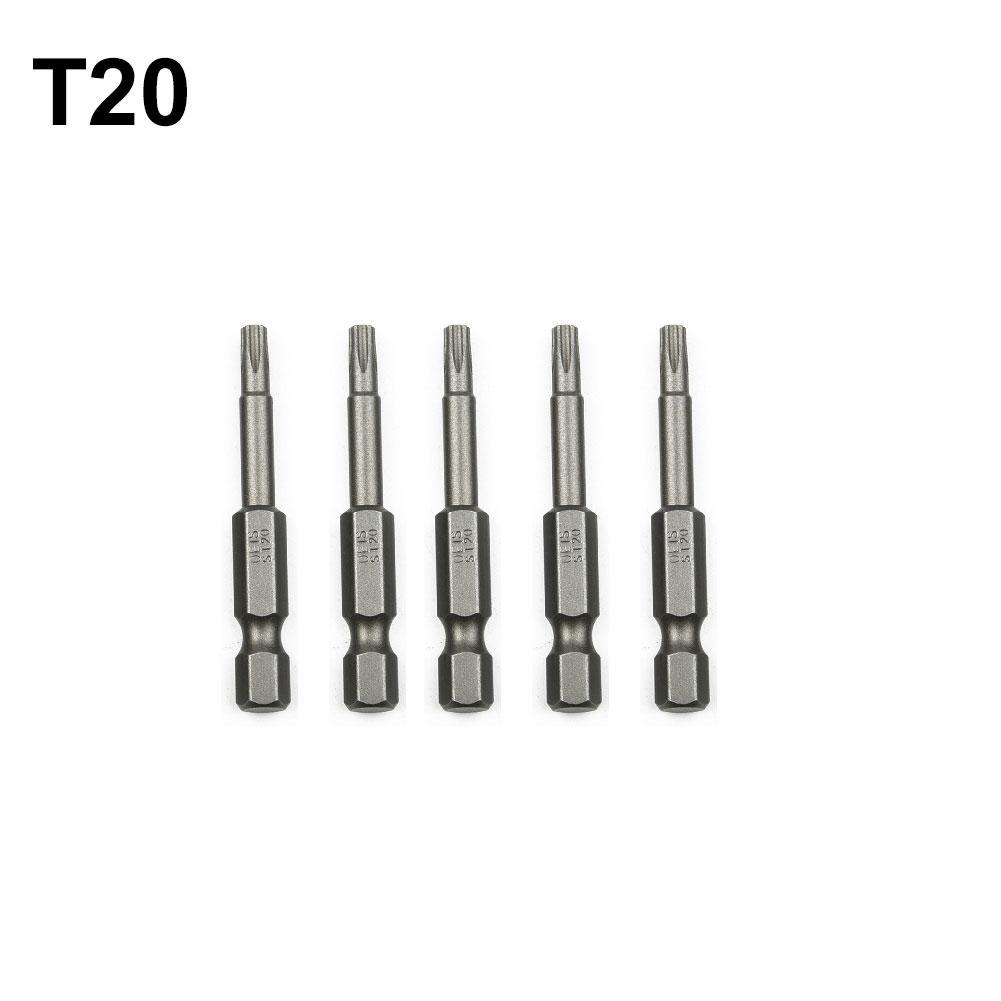 Efficient Hex Shank Fivepoint Magnetic Torx Screwdriver Bits 5PCS Package